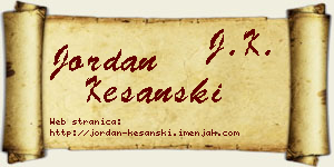 Jordan Kešanski vizit kartica